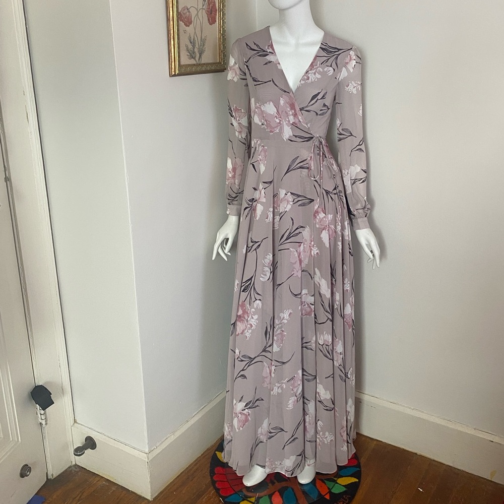 Lulus Floral Wrap Maxi Dress